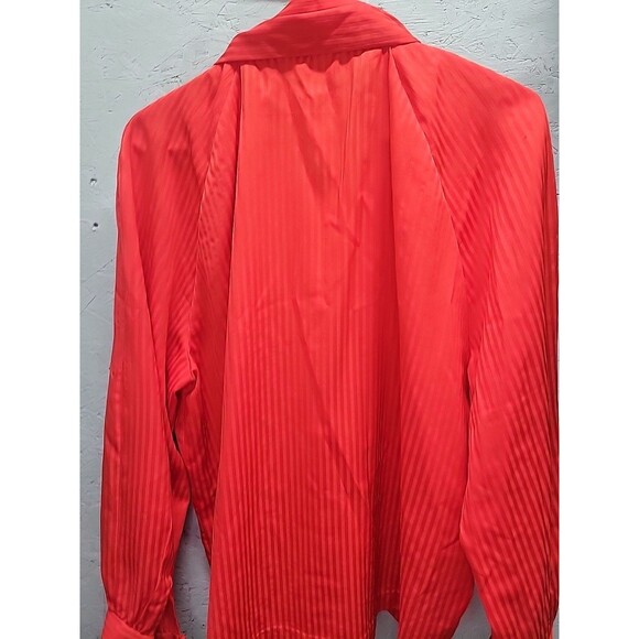 Vintage 70's Handmade Red Ribbed‎ Women's Button Front Plus Blouse Top Shirt 2x - Picture 9 of 11